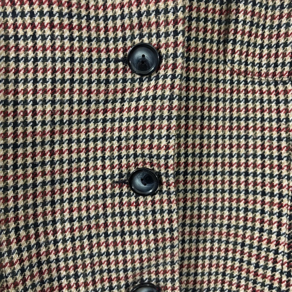 Vtg Norton McNaughton Womens 16 Black White Red Houndstooth Blazer Jacket Velvet - Picture 11 of 11